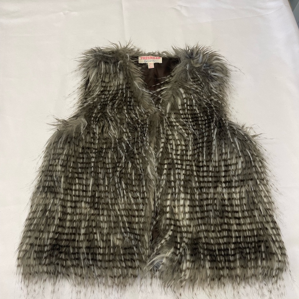 Freshman Faux Fur Vest - Brown and Black